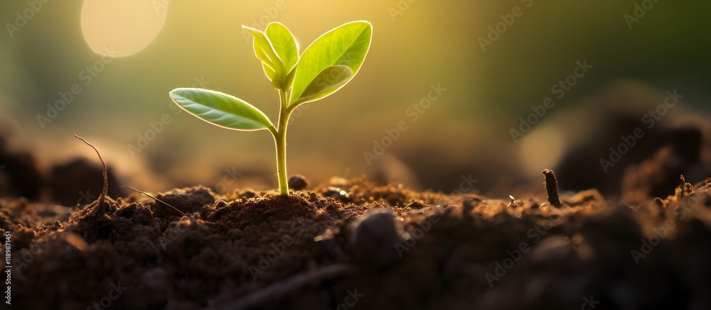Sunrise seedling growth in soil Sunrise seedling growth in soil