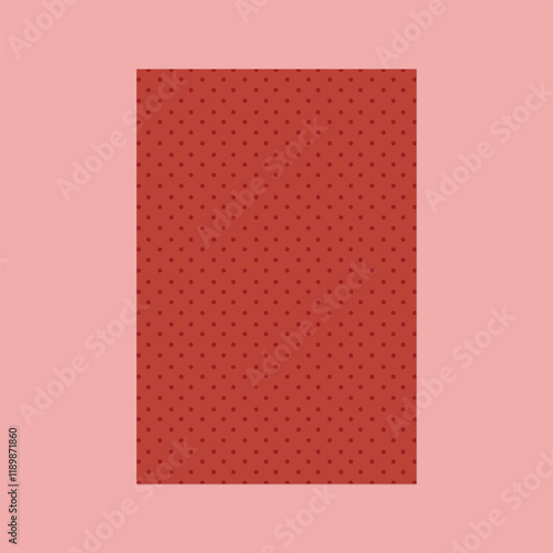 Red polka dot pattern on pink background.