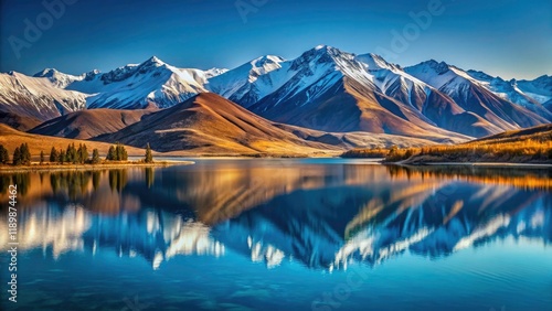 Stunning Lake Ruataniwha & Southern Alps NZ Portrait Photography - Breathtaking New Zealand Landscape photo