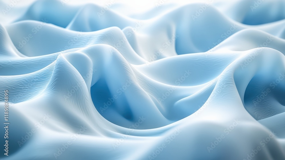 Obraz premium Serene Blue Fabric Waves with Soft Texture