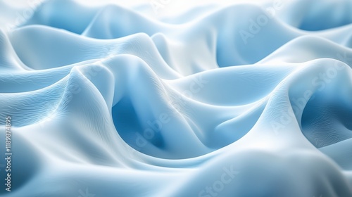 Wallpaper Mural Serene Blue Fabric Waves with Soft Texture Torontodigital.ca