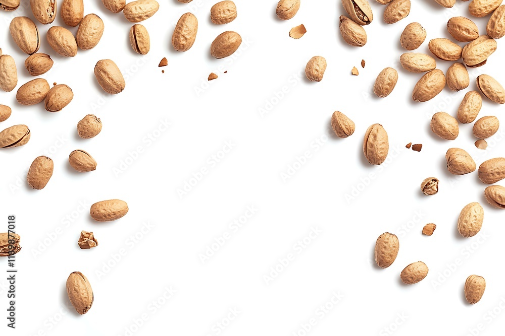 Peanuts on a white background Peanuts on a white background