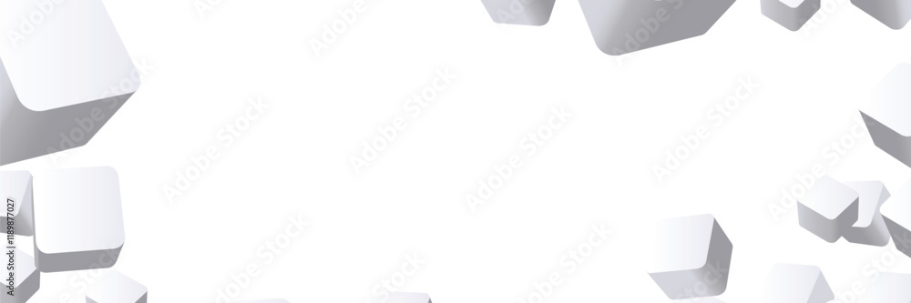 White 3D Cubes Scattered on White Background. White 3D Cubes Scattered on White Background.