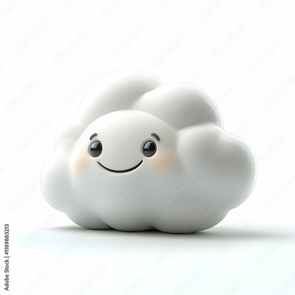 Smiling 3D Cloud Illustration Smiling 3D Cloud Illustration