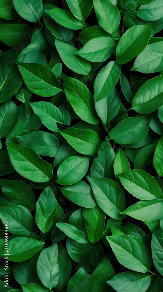 A vibrant close-up shot of lush green leaves creating a natural and dense foliage texture A vibrant close-up shot of lush green leaves creating a natural and dense foliage texture