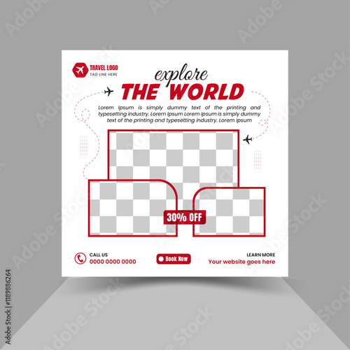modern innovative travel agency social media post design
