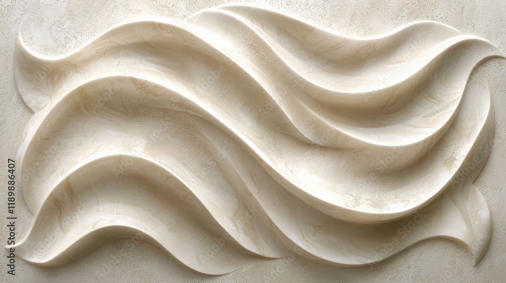 Fototapeta premium Elegant Abstract Waves in Soft Cream Tone