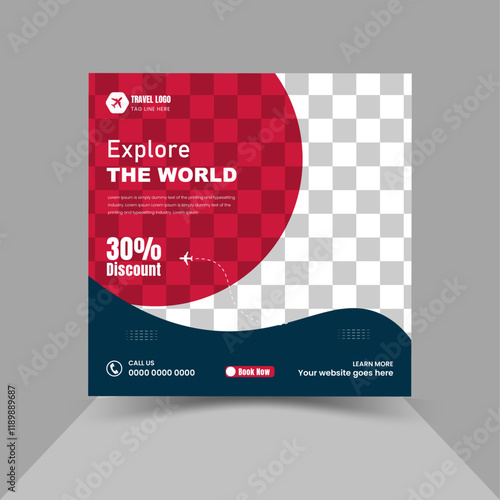 modern innovative travel agency social media post design