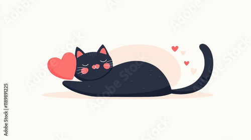 Cat heart, A pastel pink background image designed for text overlay, ideal for high-fidelity projects requiring space for wording or branding. photo