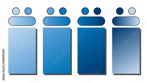 Set of vector gradient background. Cover set design with Baby Blue, Blue Grotto, Royal Blue, Navy Blue color. Beautiful abstract gradient for covers, wallpapers, branding, business cards