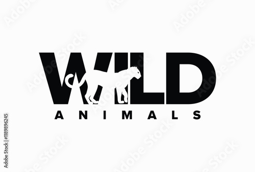 Wild animals Tiger silhouette logo design vector