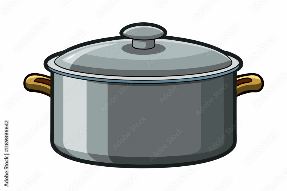 Beautiful empty ceramic cooking pot on white background vector art illustration Beautiful empty ceramic cooking pot on white background vector art illustration
