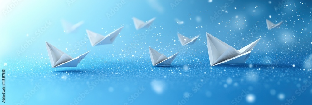 Innovative Business Concepts with White and Yellow Paper Planes in a Creative Minimalistic Design Innovative Business Concepts with White and Yellow Paper Planes in a Creative Minimalistic Design