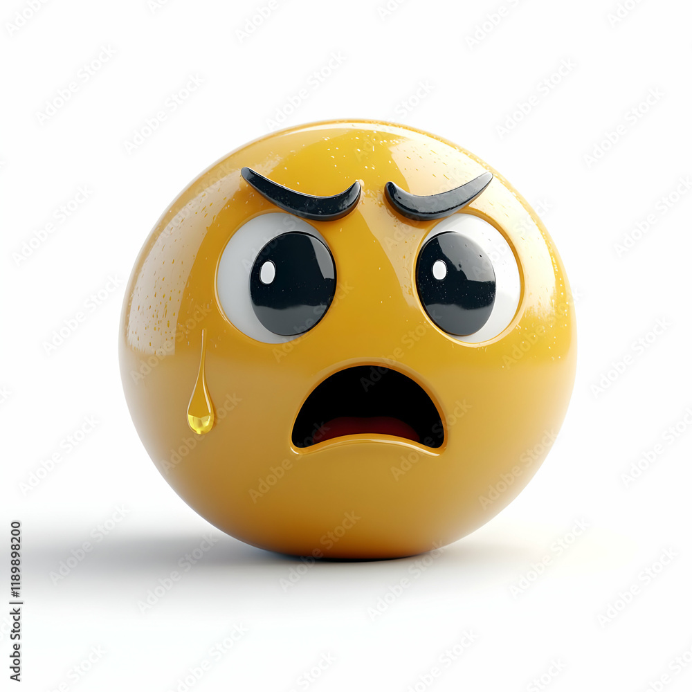 Fototapeta premium 3D Emoticon Illustration Angry Face