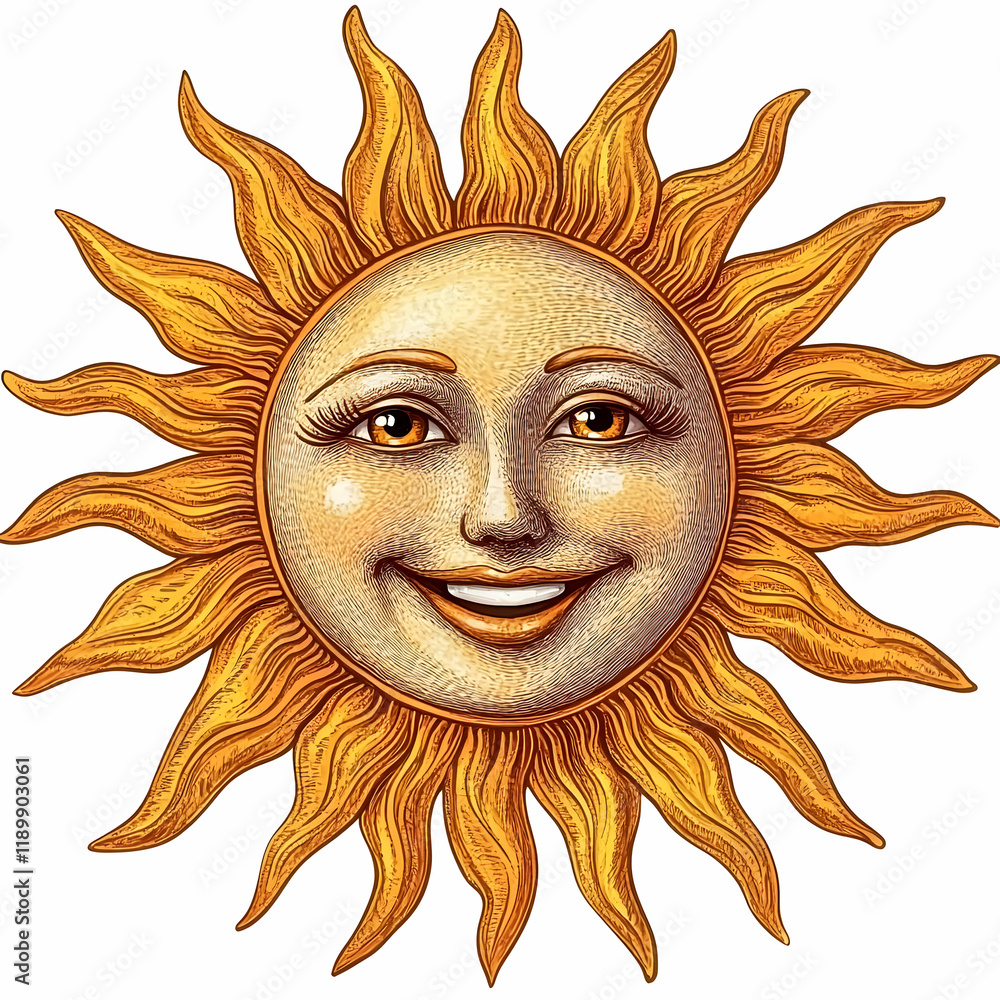 Smiling Sun Illustration Smiling Sun Illustration