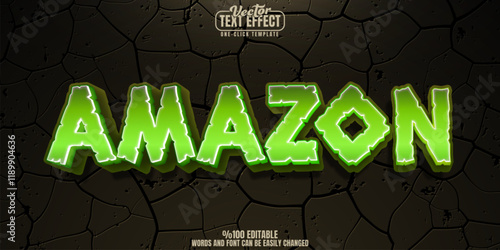 Amazon editable text effect, customizable jungle and tribe 3d font style
