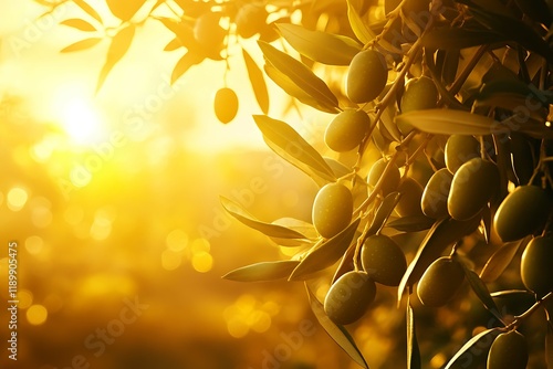 Wallpaper Mural Olive branch with green olives. Realistic vector illustration Torontodigital.ca