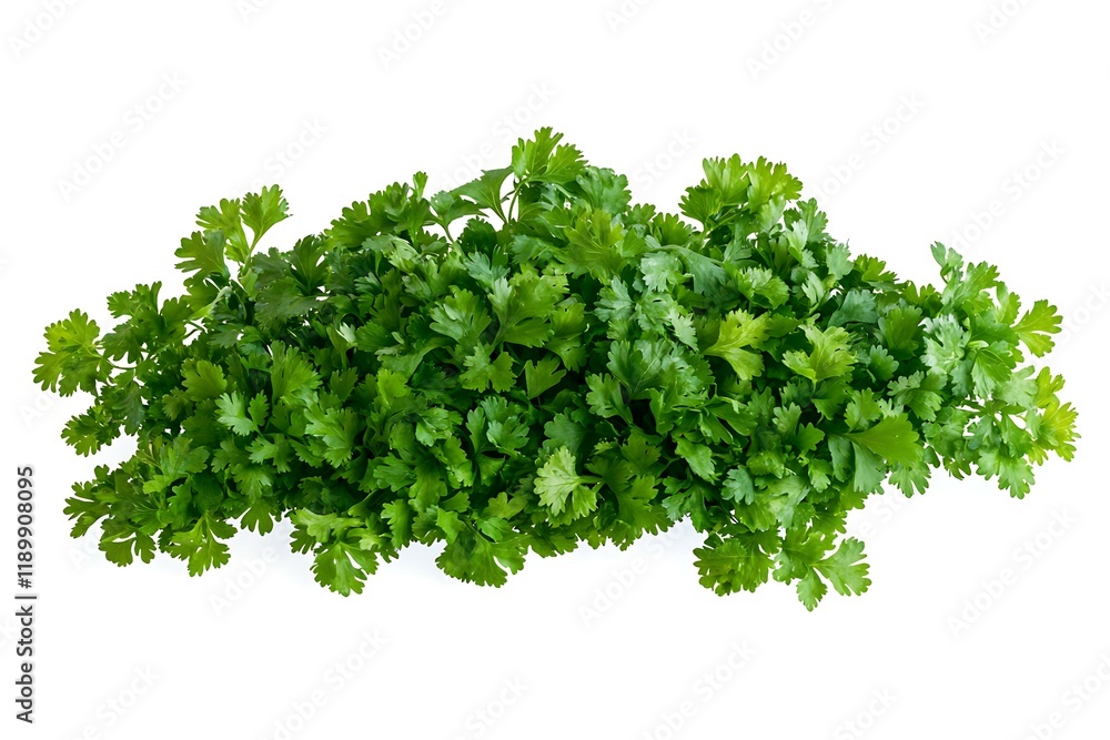 parsley in a bowl on a white background parsley in a bowl on a white background