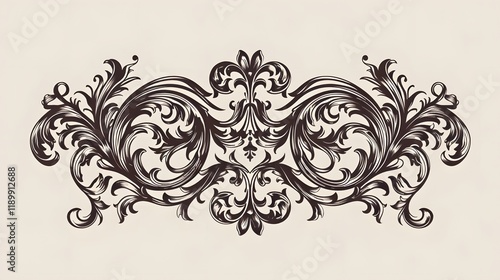 Vintage Baroque Victorian frame border monogram flowers photo