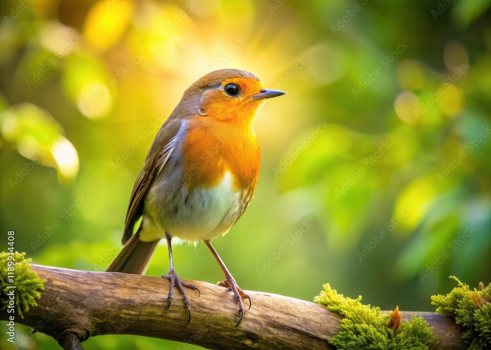 Robin Bird Forest Tree Branch Spring Wildlife Nature Photography Robin Bird Forest Tree Branch Spring Wildlife Nature Photography