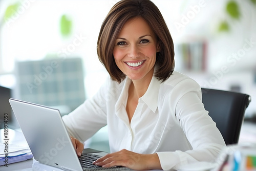 Portrait of a Confident Businesswoman Using Touchpad in Modern Office for Professional Success and Leadership






 photo