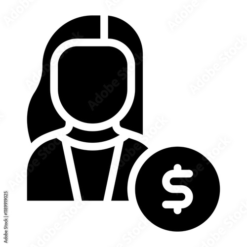 bookkeeper glyph icon