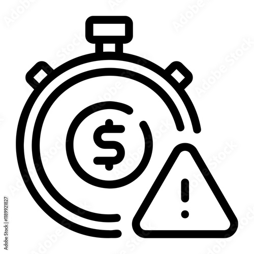 overdue payment line icon