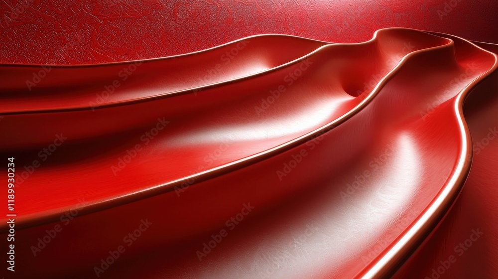 Fototapeta premium Dynamic Red Waves in Contemporary Design