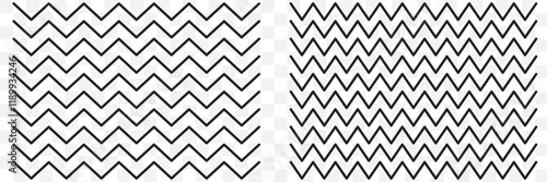 Wave line and wavy zigzag lines. Black curved lines pattern in abstract style. Horizontal geometric decoration element. Vector illustration. eps 10.