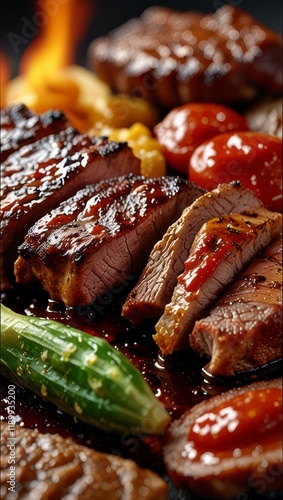 Nice view of delicious barbecue grill