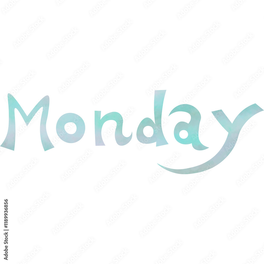 Illustration of the image of Monday icon with beautiful watercolor pattern. Illustration of the image of Monday icon with beautiful watercolor pattern.