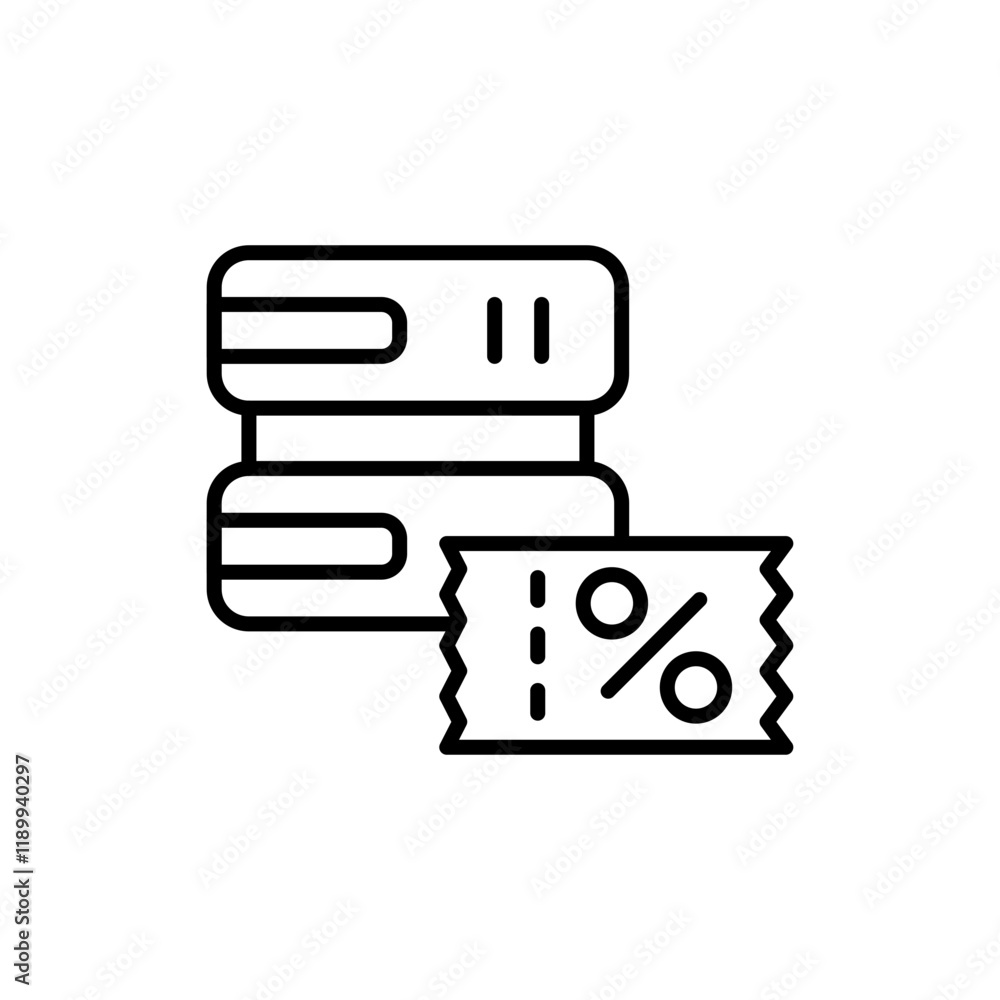 Online voucher outline icons, minimalist vector illustration ,simple transparent graphic element .Isolated on white background Online voucher outline icons, minimalist vector illustration ,simple transparent graphic element .Isolated on white background