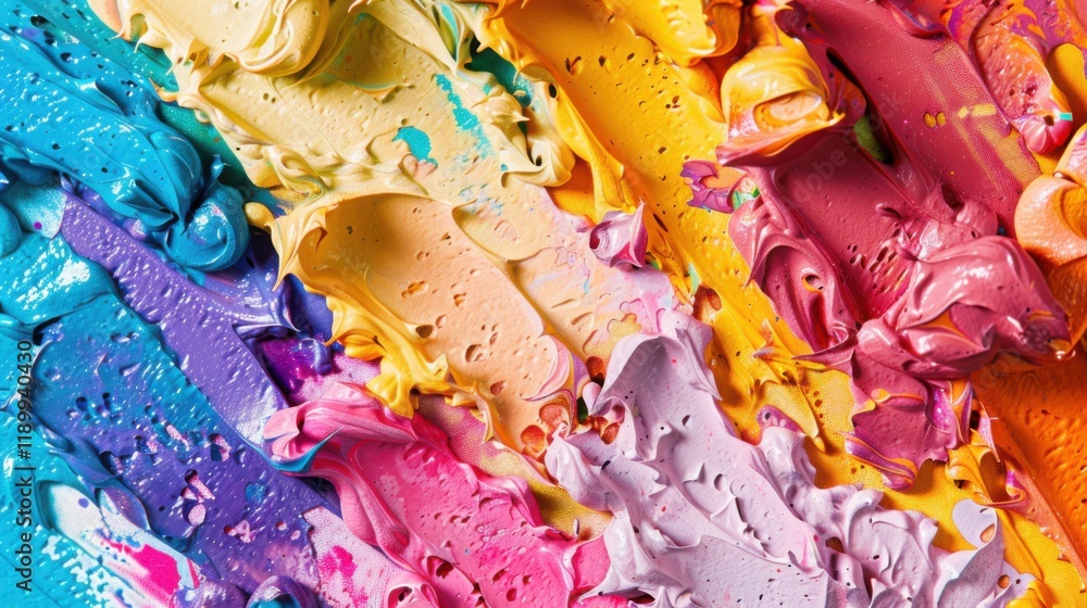 Fototapeta premium a enchanting tapestry of vivid colors and abstract compositions, white space in the center of the page for text, vibrant and captivating tones against a contrasting background