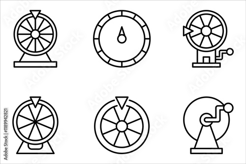 Lottery line icon set, Casino roulette symbol, vector illustration on white background