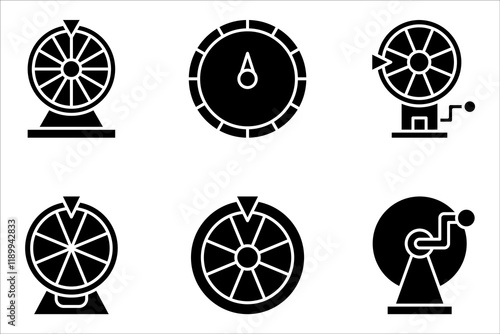 Lottery line icon set, Casino roulette symbol, vector illustration on white background