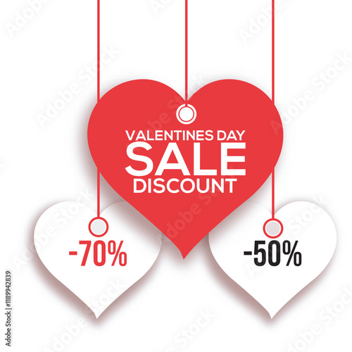 Valentine's Day Sale Discount Design, Happy Valentine's day. Valentine's Day calligraphy, February 14th, romantic vector design, holiday illustration 



