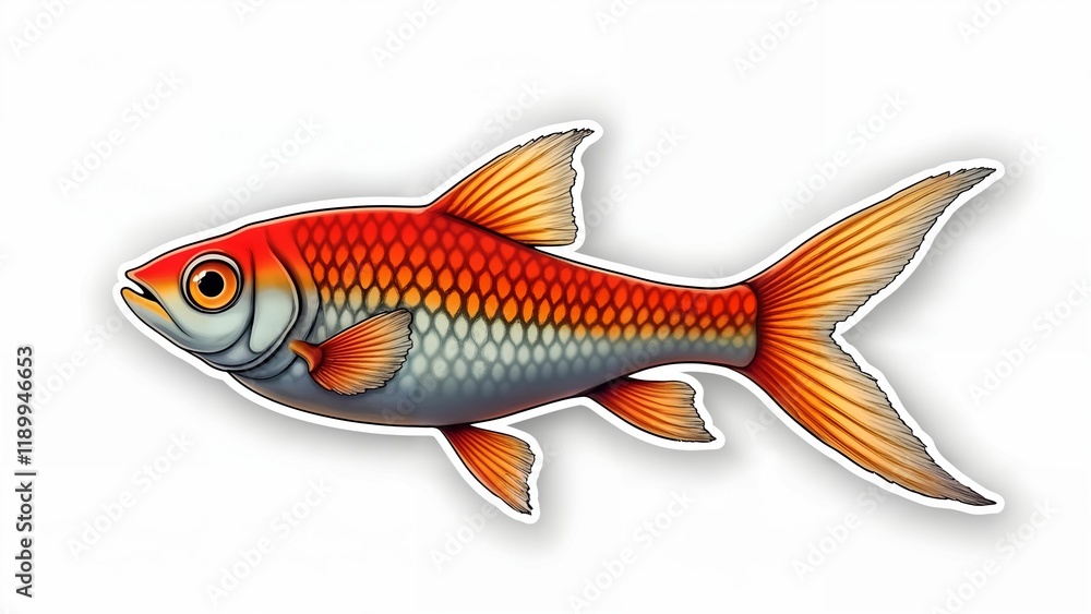 Fototapeta premium Cardinal Tetra Schooling in Aquatic Habitat