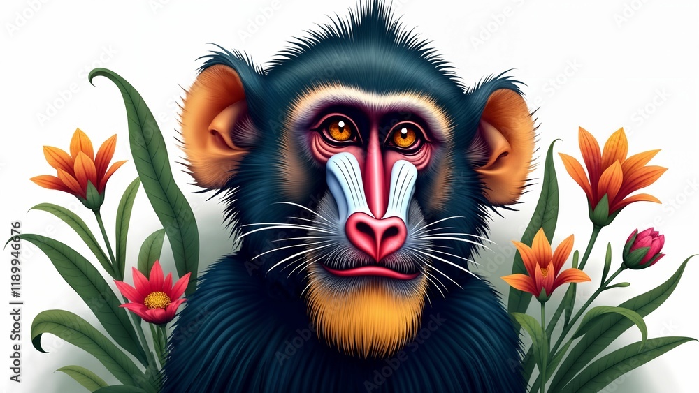 Mandrill Close-Up Portrait Mandrill Close-Up Portrait