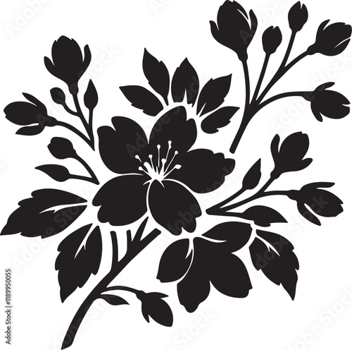 black and white jasmine flower