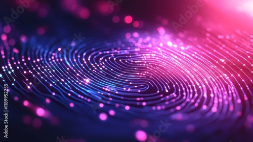 Abstract glowing fingerprint.