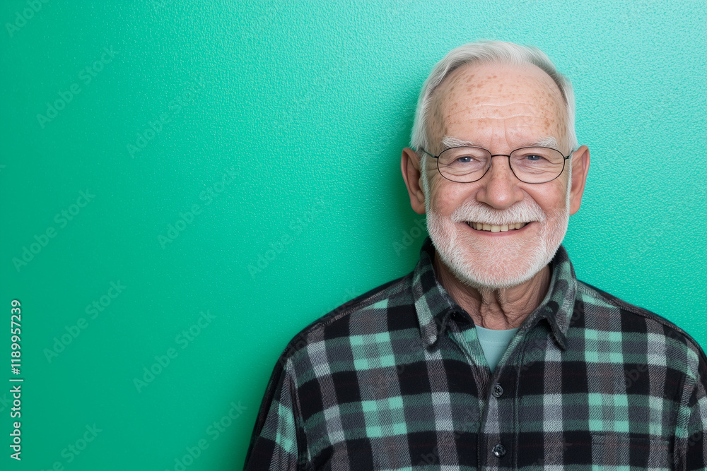 Happy old man isolated on a color background Happy old man isolated on a color background