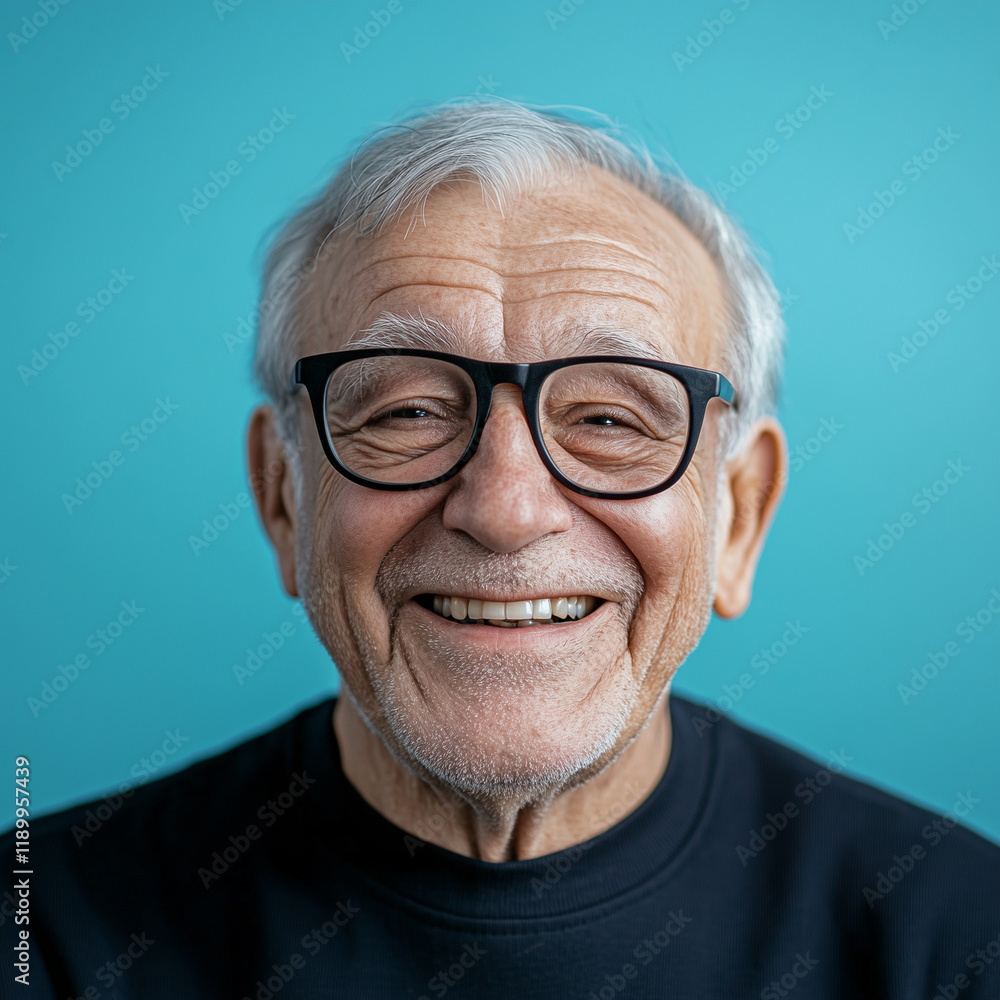 Smiling old person isolated on a colorful background Smiling old person isolated on a colorful background