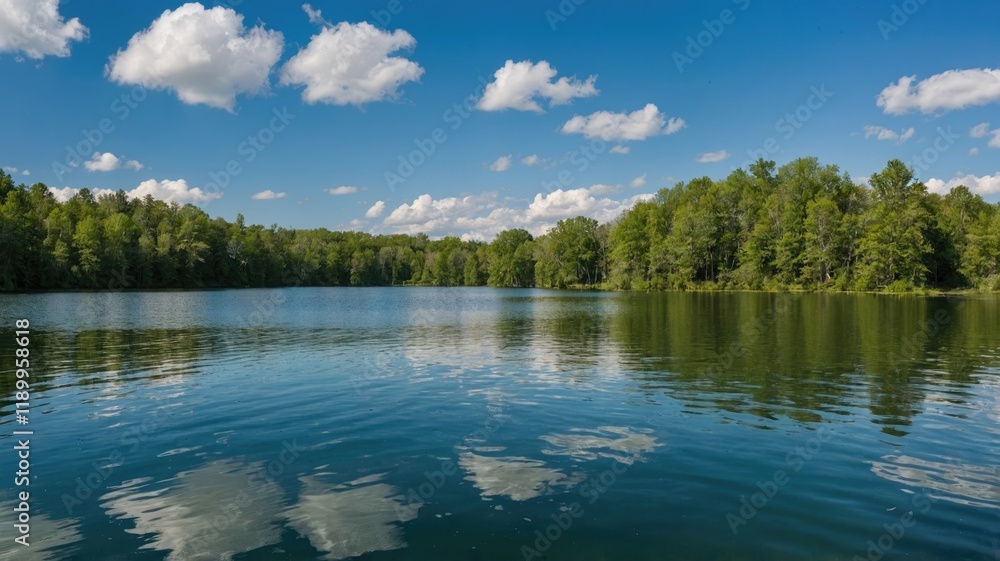 calm lake with a cloudy sky in the backgroud calm lake with a cloudy sky in the backgroud
