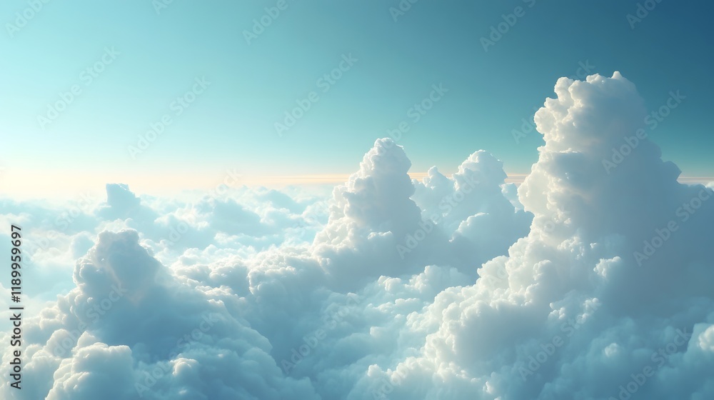Cloudscape: Aerial View of Fluffy Cumulus Clouds Cloudscape: Aerial View of Fluffy Cumulus Clouds