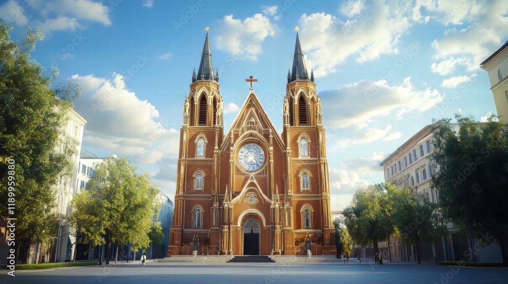 Fototapeta premium Grand cathedral on a sunny day