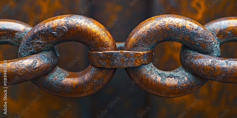 Rusty Chain Links Intertwined: Close-Up View of Aged Metal Texture, Showing Strength and Resilience of Interconnectedness, Symbolic of Unity and Endurance. Rusty Chain Links Intertwined: Close-Up View of Aged Metal Texture, Showing Strength and Resilience of Interconnectedness, Symbolic of Unity and Endurance.