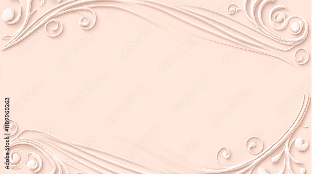 Elegant Cream Swirls Frame Design Background Elegant Cream Swirls Frame Design Background