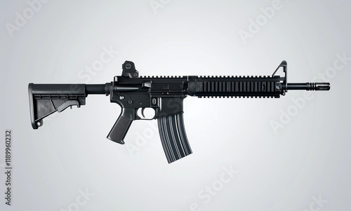 Assault rifle isolated white background
