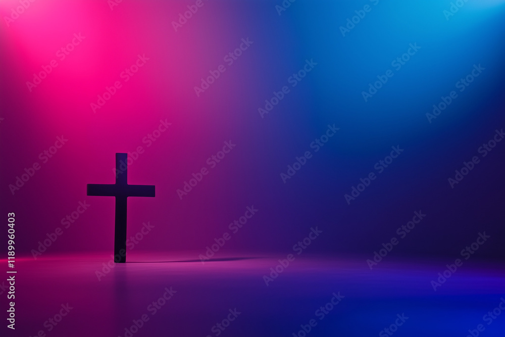 Cross isolated on a colorful background Cross isolated on a colorful background