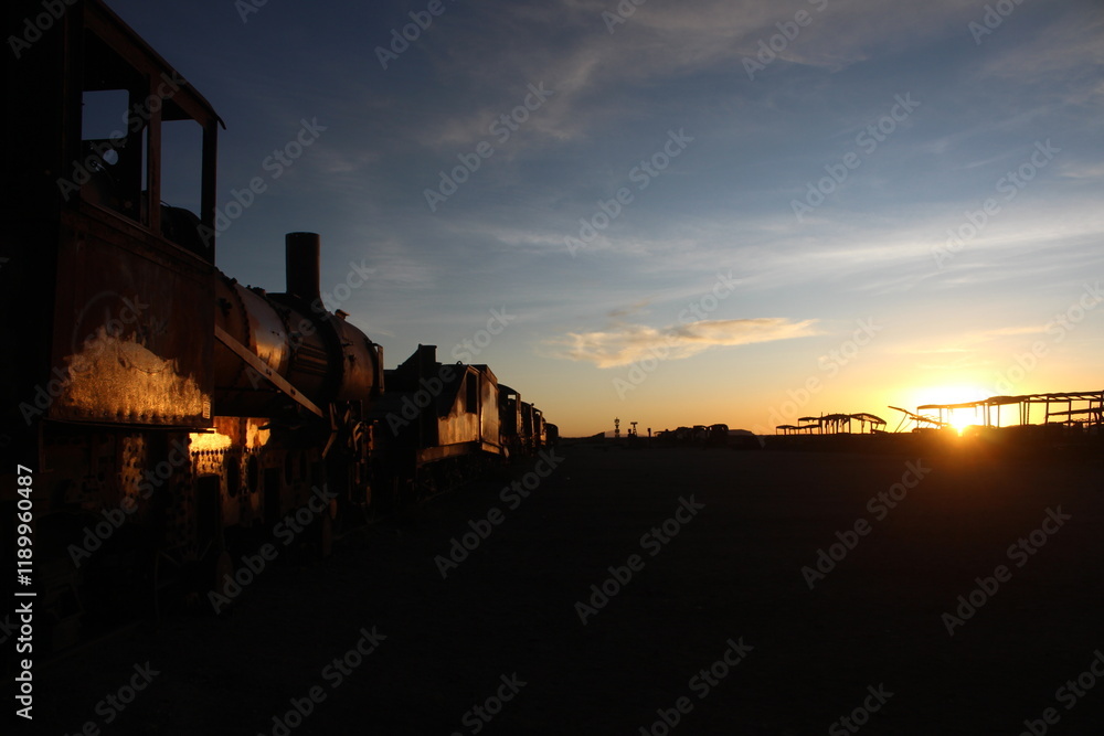 Fototapeta premium famous train cemetery in uyuni